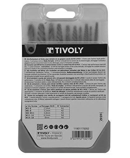 Breaking bolt extraction set 10pcs. (For M3-M18 screws) HSS TiN, Tivoly – 6
