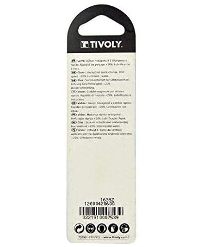 Tivoly Glass and ceramic drill, four edges, 1/4 "HEX shank, Ø8mm – 3