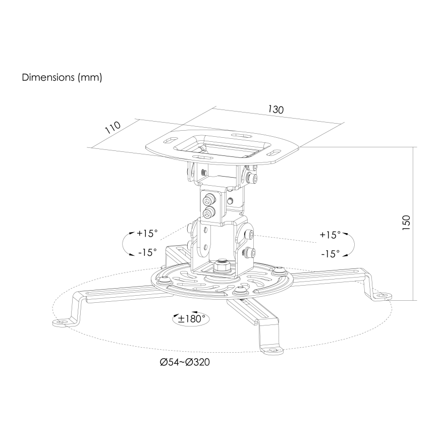 Equip 650705 projektorialus Lagi Must – 5