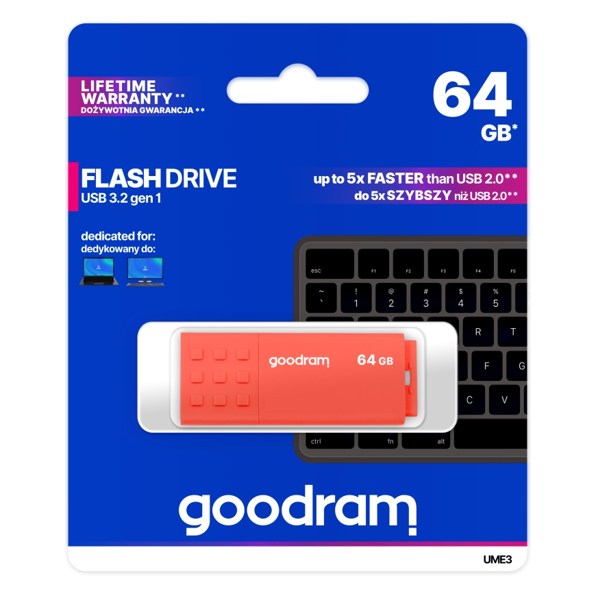 Goodram UME3 USB flash drive 64 GB USB Type-A 3.2 Gen 1 (3.1 Gen 1) Orange – 5