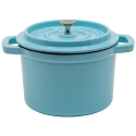 Sourcing Enamelled cast iron mini pot, light blue, 0.65 l.