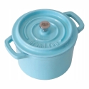Sourcing Enamelled cast iron mini pot, light blue, 0.65 l.