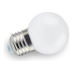 LED lemputė E27 230V G45 1W šiltai balta LEDOM
