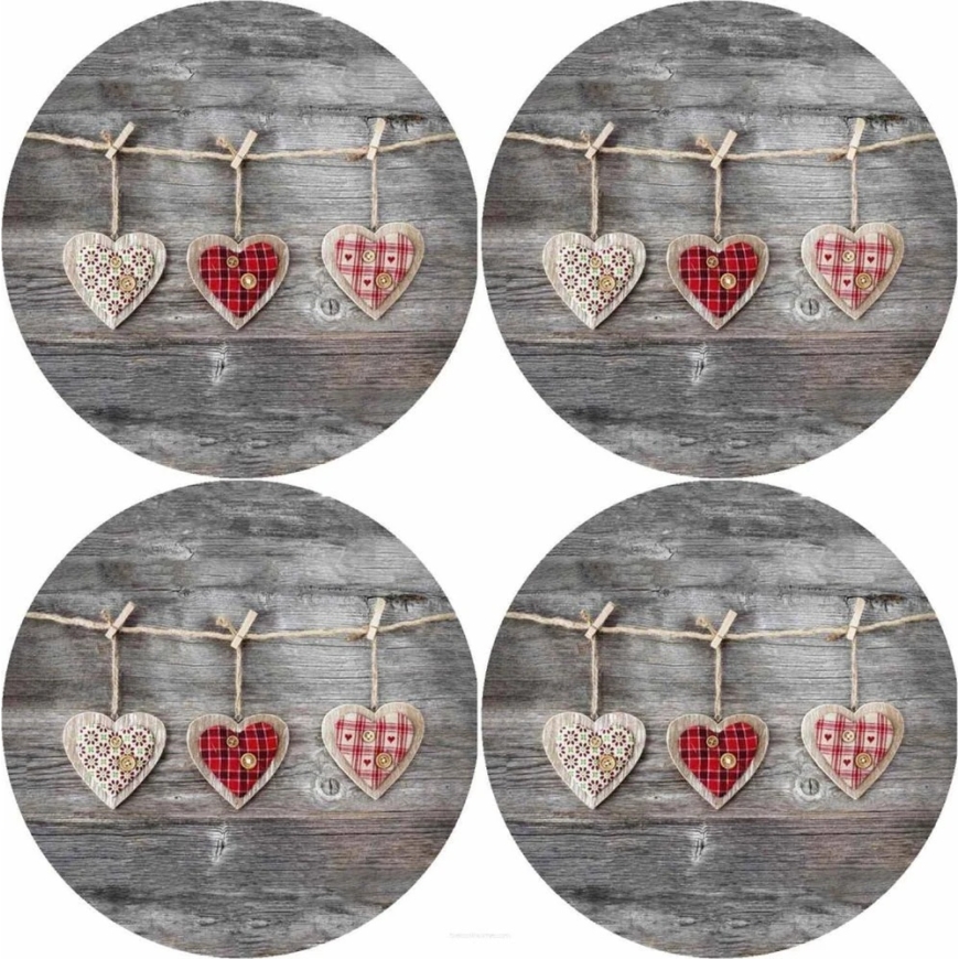 Bertoni 4D Round Table Mat Set - HEARTS – 2