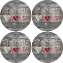 Bertoni 4D Round Table Mat Set - HEARTS Bertoni 4D Round Table Mat Set - HEARTS