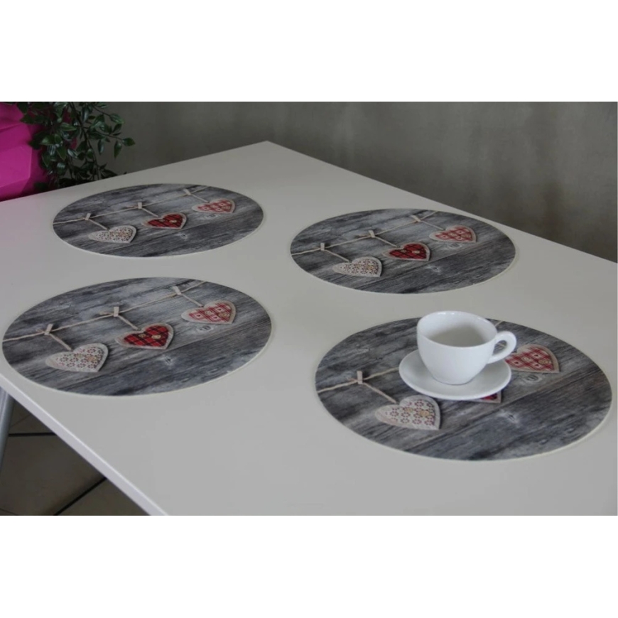 Bertoni 4D Round Table Mat Set - HEARTS – 3