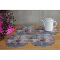 Bertoni 4D Round Table Mat Set - HEARTS Bertoni 4D Round Table Mat Set - HEARTS