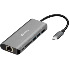Sandberg 136-18 dokstacija USB 3.2 Gen 1 (3.1 Gen 1) Type-C Pelēks