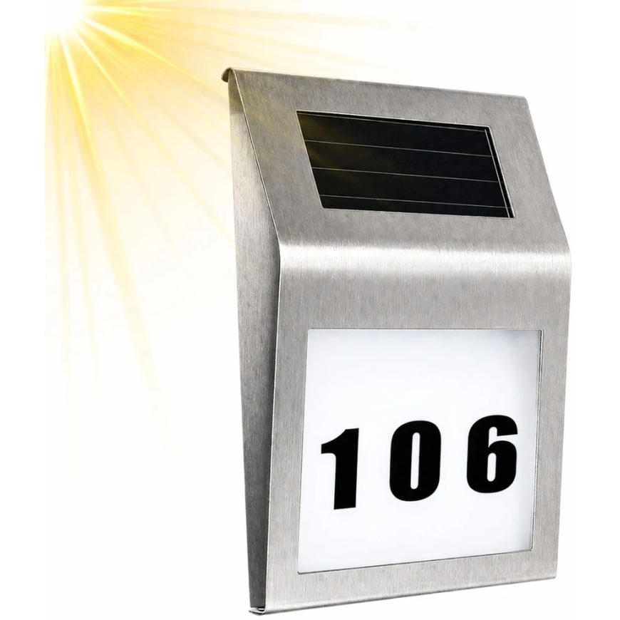 Lean Solar LED seinävalaisin talon numerolla hopea – 4