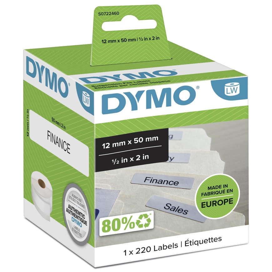 DYMO Suspension File Labels - 12 x 50 mm - S0722460