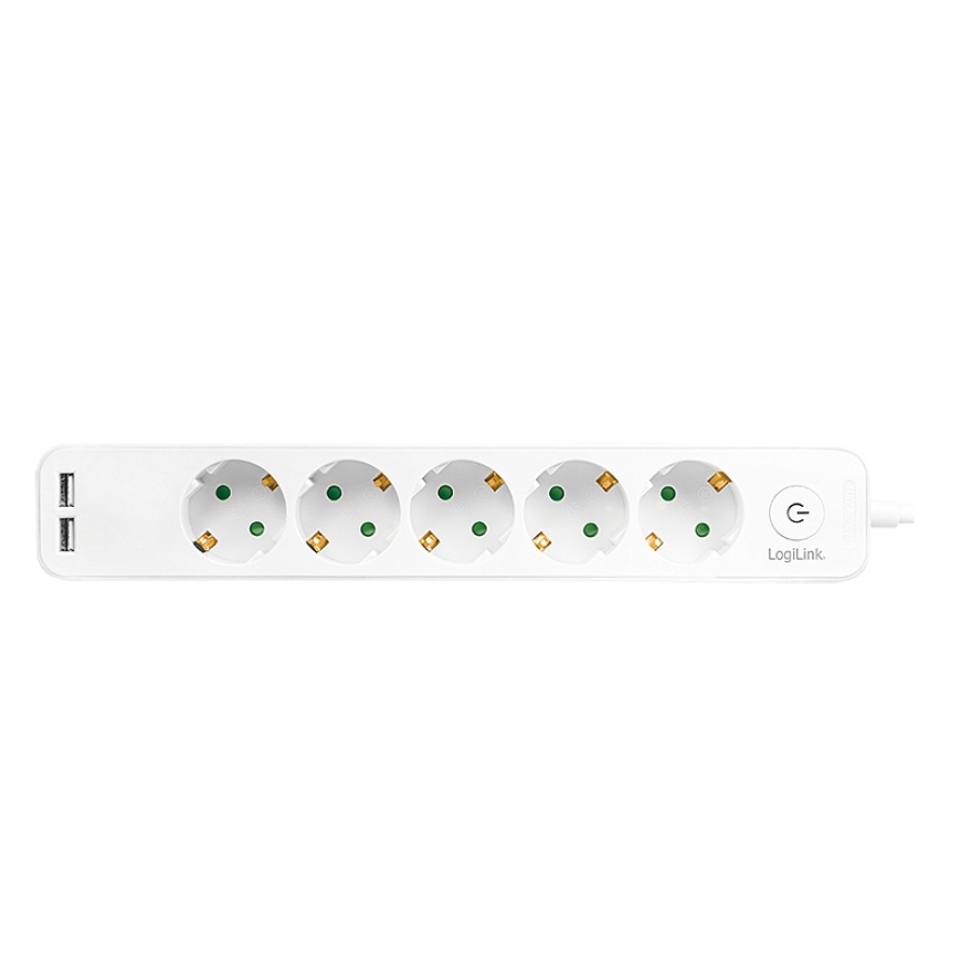 LogiLink LPS249U power extension 1.5 m 5 AC outlet(s) Indoor White – 2