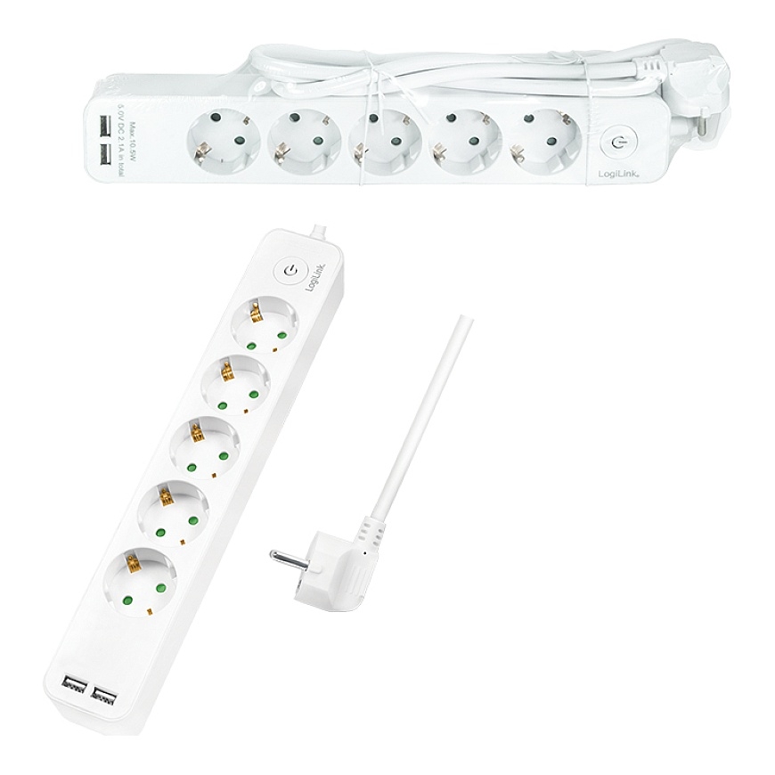 LogiLink LPS249U power extension 1.5 m 5 AC outlet(s) Indoor White – 5
