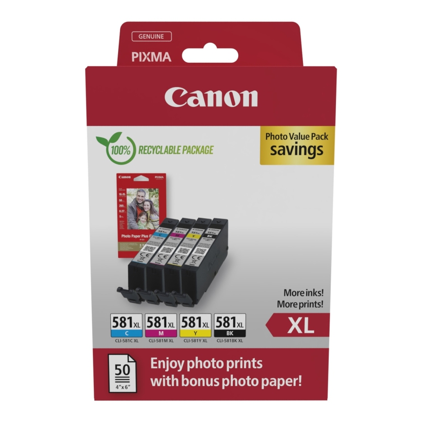 Canon 2052C006 tintes kārtridžs 4 pcs Oriģināls Augsta (XL) produktivitāte Melns, Tirkīzzils, Fuksīns, Dzeltens