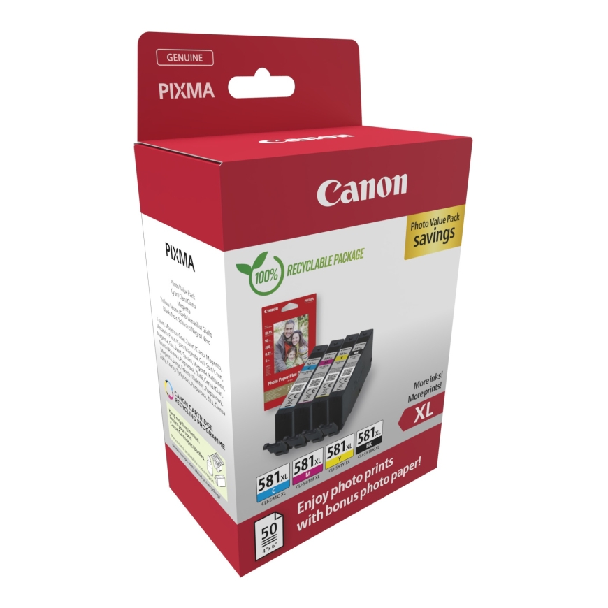 Canon 2052C006 mustekasetti 4 kpl Alkuperäinen Korkea (XL) värintuotto Musta, Syaani, Magenta, Keltainen – 2