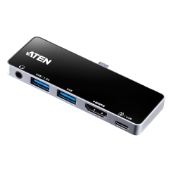 ATEN UH3238 док-станция для портативных устройств Планшет/смартфон Черный, Серебристый