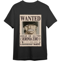 Toei Animation One Piece Roronoa Zoro Wanted pieaugušo T-krekls