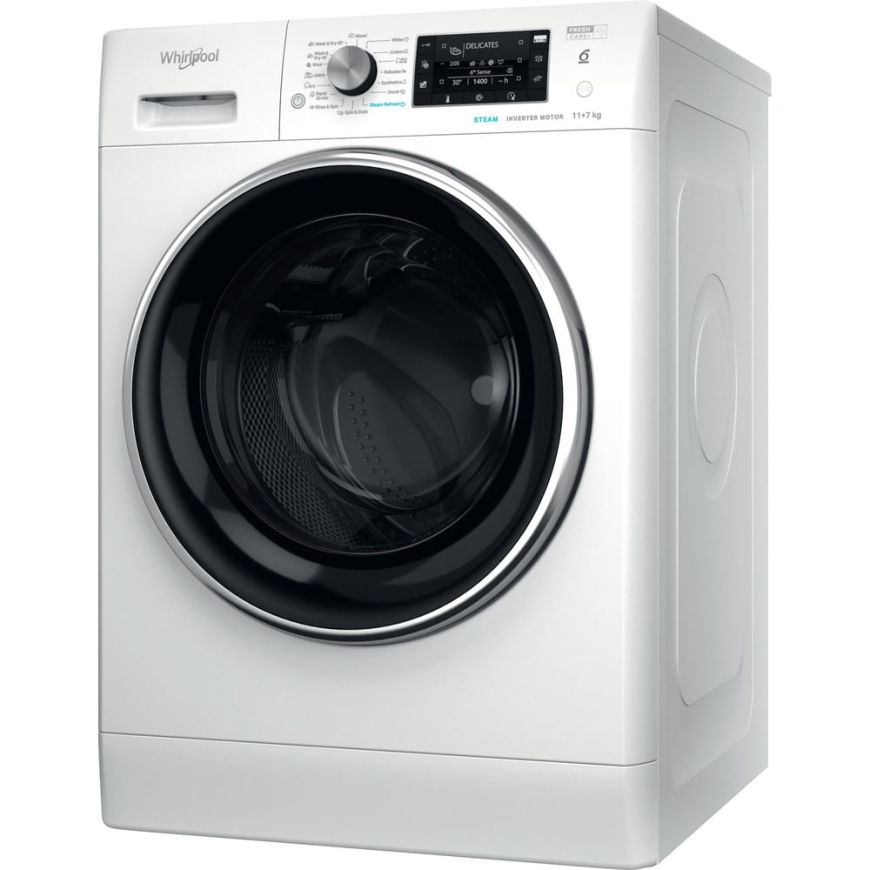 Whirlpool FFWDD1176258B kuivaava pyykinpesukone Vapaasti seisova Päältätäytettävä Valkoinen E