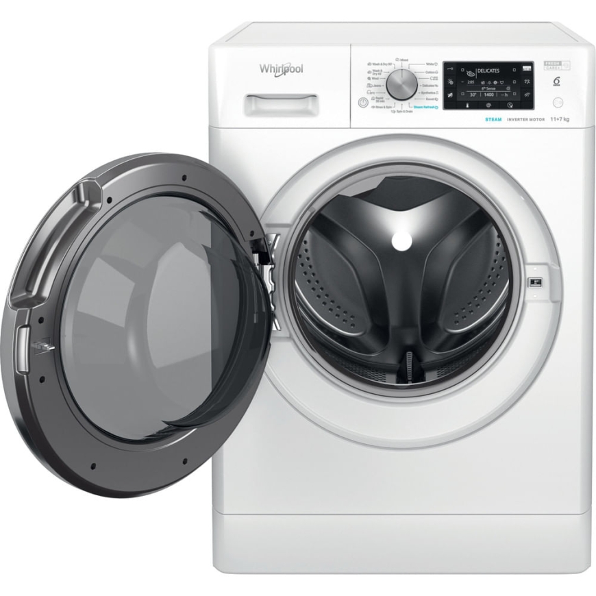 Whirlpool FFWDD1176258B skalbyklė-džiovyklė Pastatomi Pakraunama iš viršaus Balta E – 4