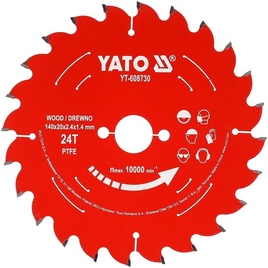 Yato TCT PTFE DISKA MEDIENAI 165*20*24T