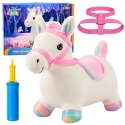 Lean Toys Pliušinis pripučiamas šokliukas arkliukas, baltas, 60 × 23 × 50 cm Lean Toys Pliušinis pripučiamas šokliukas arkliukas, baltas, 60 × 23 × 50 cm