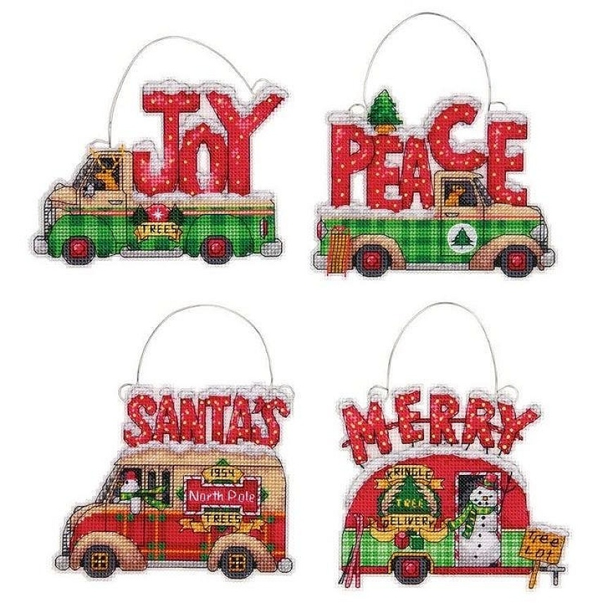 DIMENSIONS Simplicity Creative Corp Holiday Truck Ornaments D70-08974 – 2