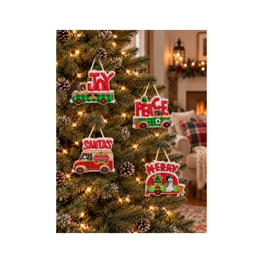 DIMENSIONS Simplicity Creative Corp Holiday Truck Ornaments D70-08974 – 5