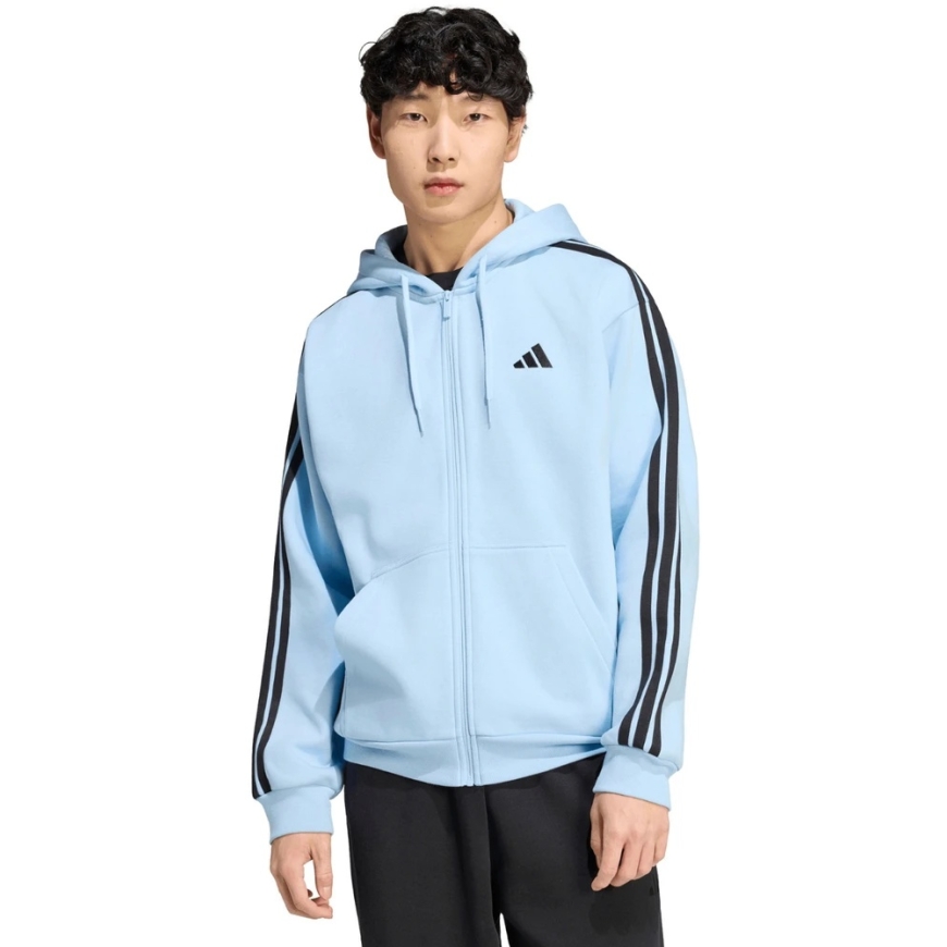 Vīriešu džemperis adidas Essentials 3-Stripes Fleece Full-Zip Hoodie zils KY4143 (L)