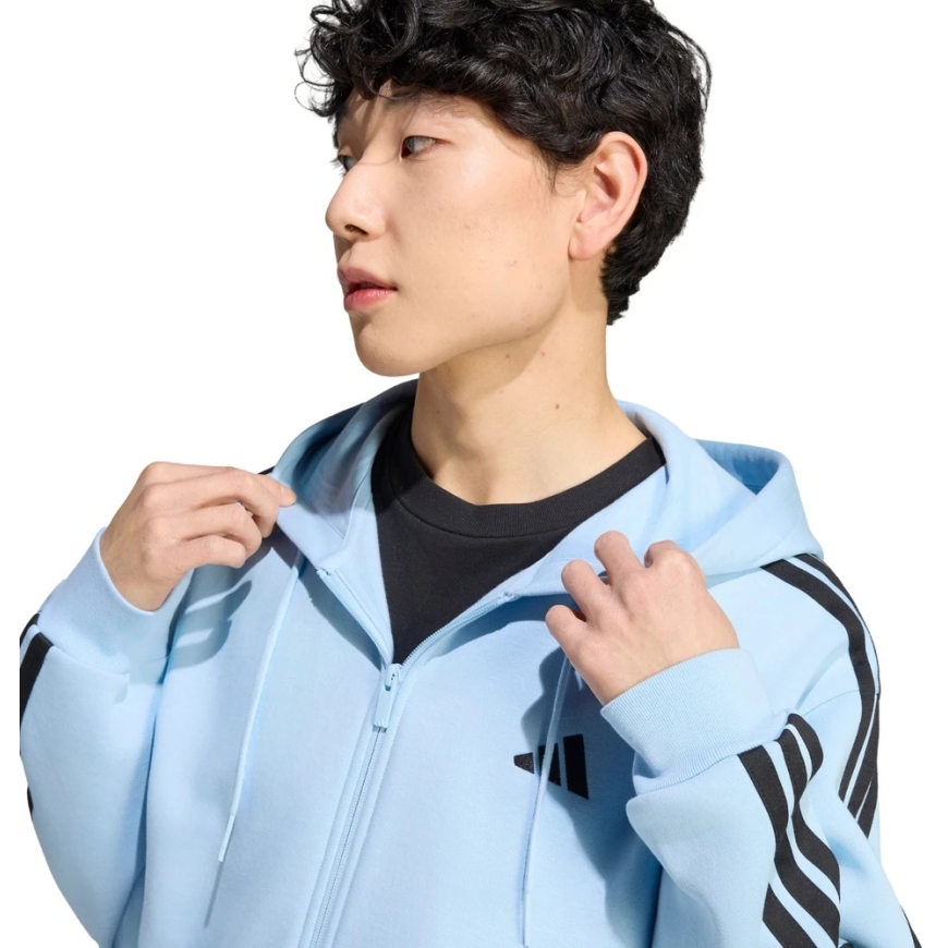 Vīriešu džemperis adidas Essentials 3-Stripes Fleece Full-Zip Hoodie zils KY4143 (L) – 4