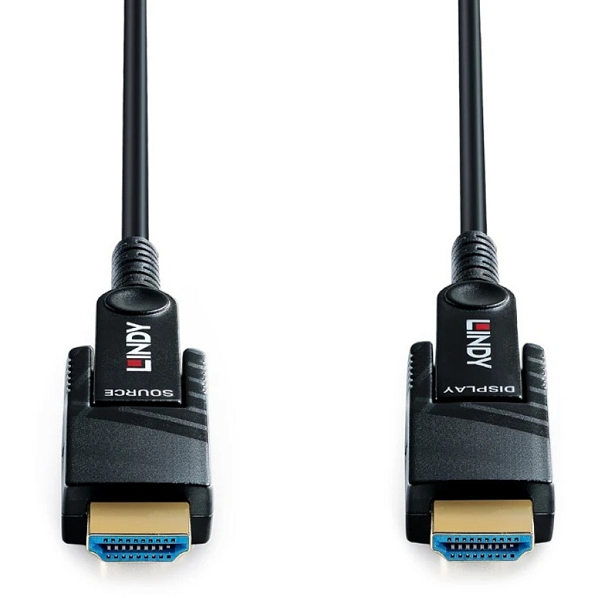 HDMI-kaapeli - Lindy 38547 60 m Hybridikuituoptinen Micro-HDMI 2.1 -kaapeli, Musta – 2