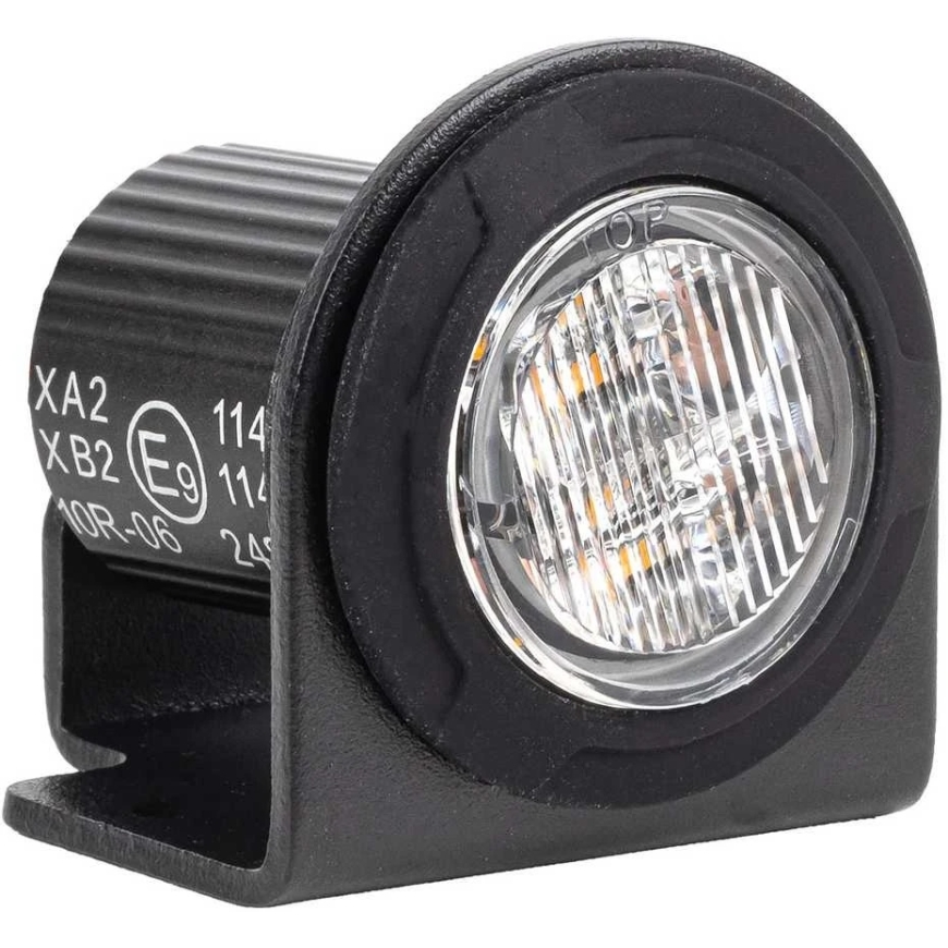 Round Orange LED Warning Light R65 12V / 24V 12W AMIO-04864
