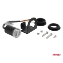 Apvali oranžinė LED įspėjamoji lempa R65 12V / 24V 12W AMIO-04864