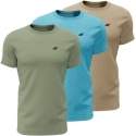 Men's T-Shirts 4F M4481 3-pack green, blue, sand color 4FWSS26TTSHM4481 90S (4XL) Men's T-Shirts 4F M4481 3-pack green, blue, sand color 4FWSS26TTSHM4481 90S (4XL)