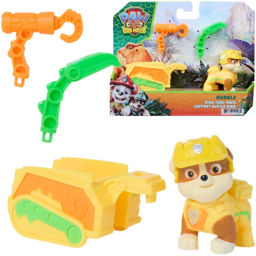 Spin Master Paw Patrol ja dinosaurukset Hahmo Rubble pelastusvaunulla ja tarvikkeilla Dino Elokuva