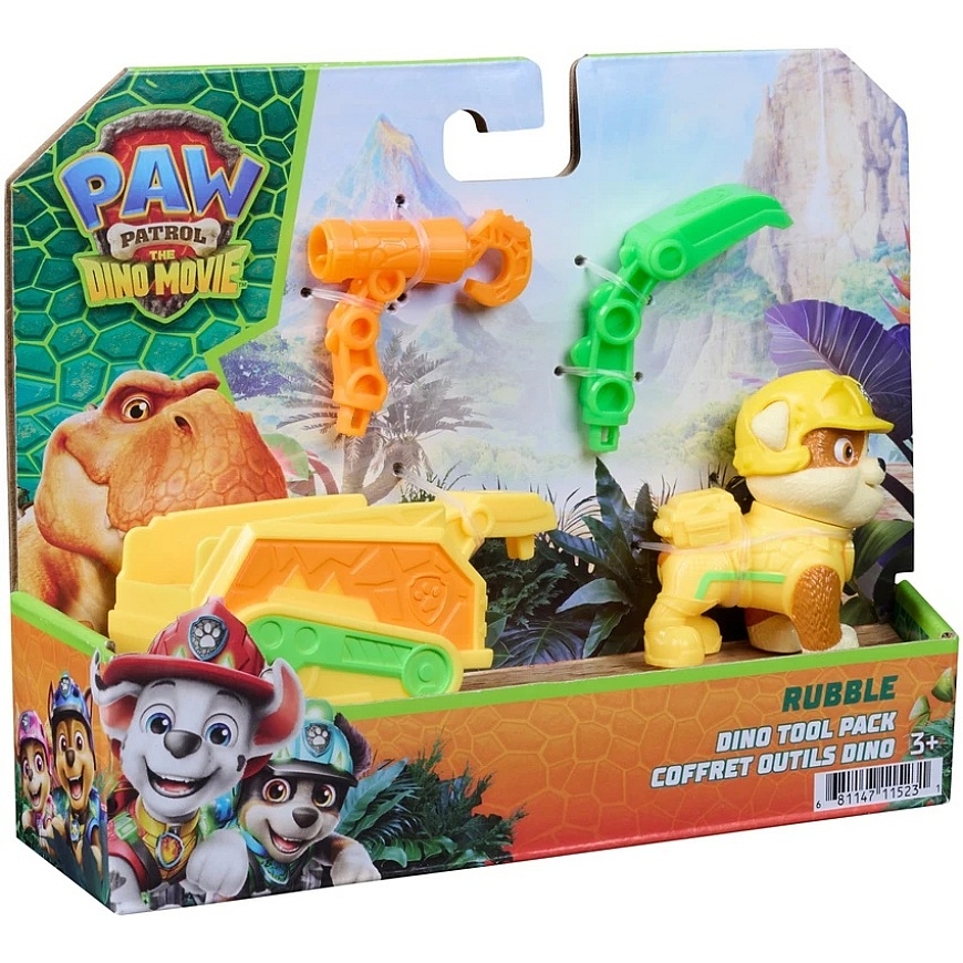 Spin Master Paw Patrol ja dinosaurus Figuur Rubble päästehaagise ja tarvikutega Dino Film – 5