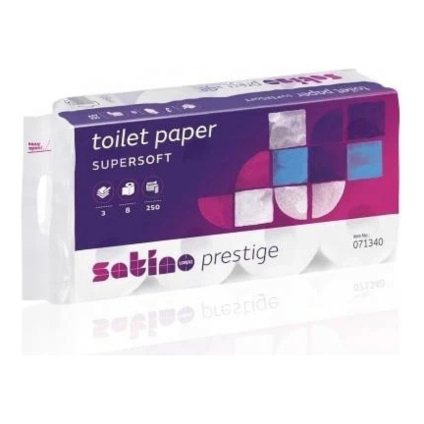 Wepa Satino Prestige Toilet Paper TPCB327.5 3-Ply, 9.5 cm x 27.5 m, (8 pcs)