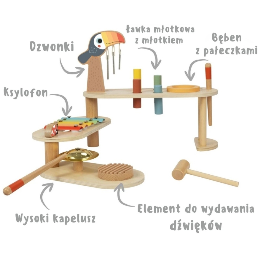 Tooky Toys TOOKY TOY hariduslik muusikalaud – Tukaan – 3