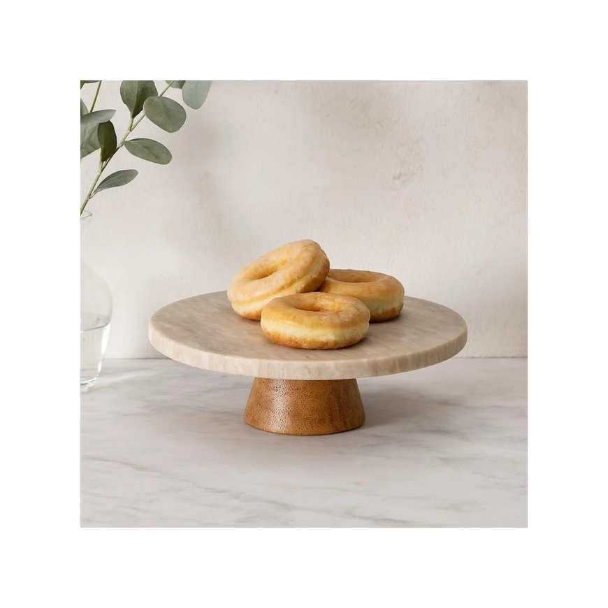 Secret de Gourmet Kakkuastia jalalla, keraaminen, hiekanvärinen, Ø 28 cm x 9 cm – 2