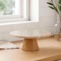 Secret de Gourmet Cake Plate with Feet, Ceramic, Sand Color, Ø 28 cm x 9 cm Secret de Gourmet Cake Plate with Feet, Ceramic, Sand Color, Ø 28 cm x 9 cm