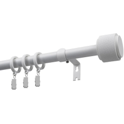 Decastyl Kertakäyttöinen Vedettävä Verhokappa FI 19 mm Omega Valkoinen 200-300 cm Renkailla Kowalski