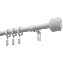 Decastyl Vienreizējais izvelkamais karnīzs FI 19 mm Omega balts 200-300 cm ar gredzeniem Kowalski Decastyl Vienreizējais izvelkamais karnīzs FI 19 mm Omega balts 200-300 cm ar gredzeniem Kowalski