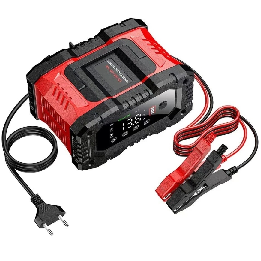 EXTRALINK Smart Car Battery Charger with AGM Recovery Mode 12V 24V 20A – 3