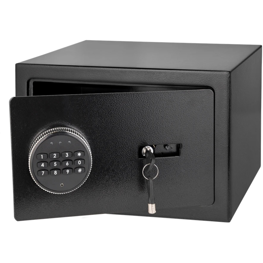 Safe / Electronic home safe with PIN code and key – "Rebel RB-7002" money and document safe – 3