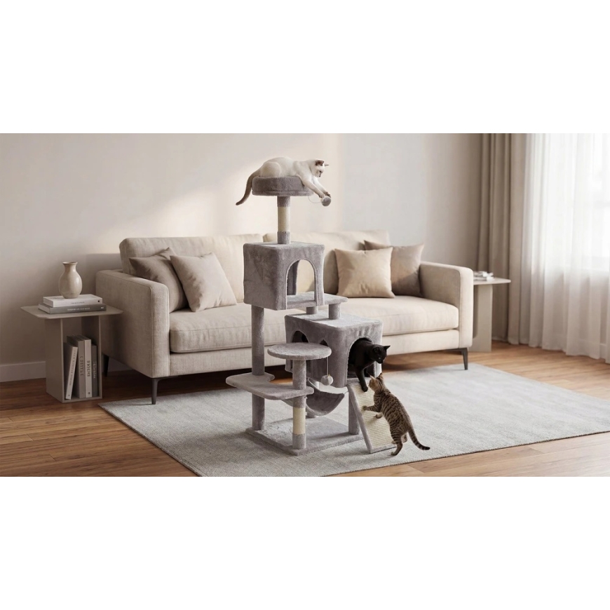 Cat Scratching Post 45x45x137 cm, gray, REBEL ANIMALS – 3