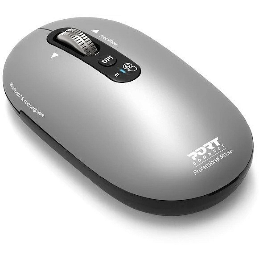 Port Designs PORT CONNECT Pure MAC COLLECTION, Belaidė įkraunama pelė, Bluetooth, FreeWheel, 3200 DPI, Juodas – 2