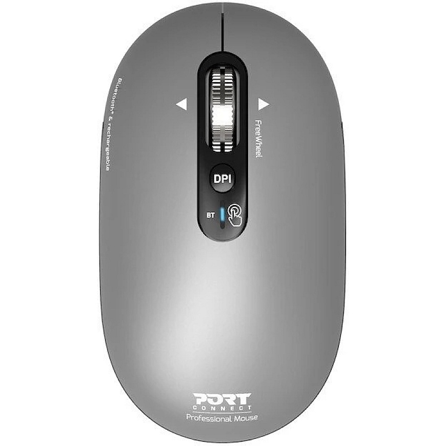 Port Designs PORT CONNECT Pure MAC COLLECTION, Wireless Rechargeable Mouse, Bluetooth, FreeWheel, 3200 DPI, Black – 4