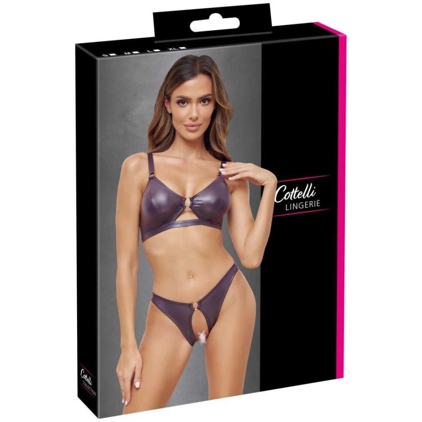 Cottelli bra and panty purple XL