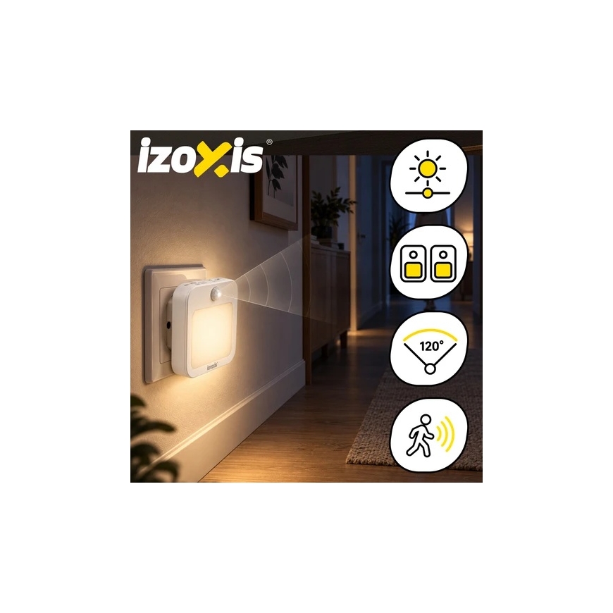 Lampka nocna LED su judesio jutikliu - 2vnt.. Izoxis – 3