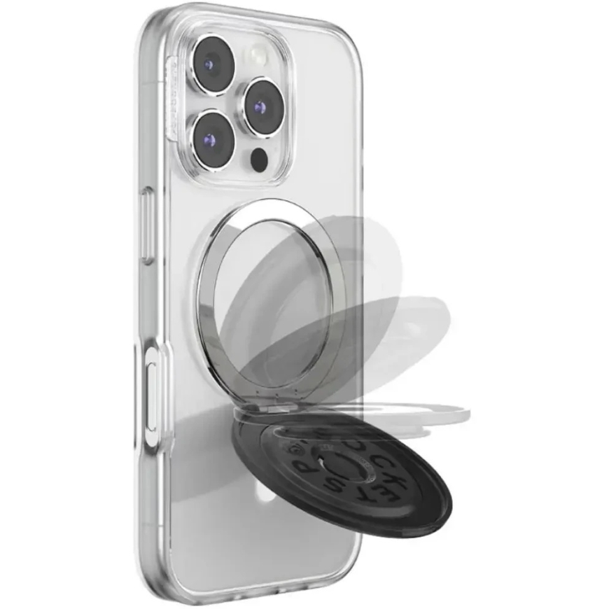 PopSockets alumiiniumist radiaalne MagSafe telefonihoidja ja alus, must – 5