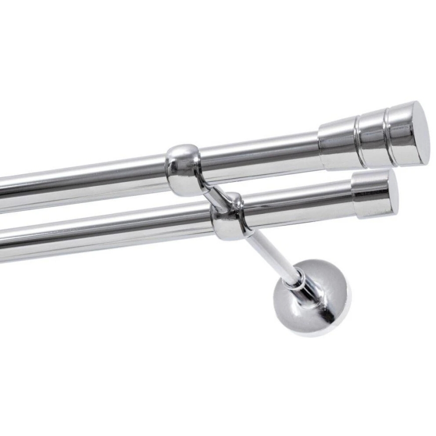 Decastyl Double Curtain Rod FI 19 mm Chrome 160 cm Cone Kowalski