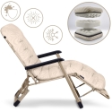 Foldable garden lounger with pillow Sofotel ChillWell in sand color Foldable garden lounger with pillow Sofotel ChillWell in sand color